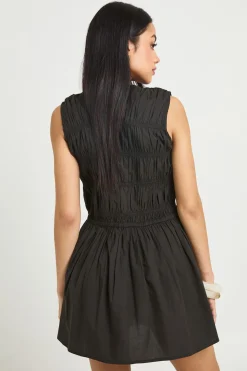 Robe Courte En Popeline De Coton Froncée