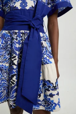 KarenMillen Robe Courte En Popeline De Coton À Imprimé Carreaux<Femme Robes|Toutes Les Robes