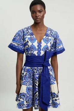 KarenMillen Robe Courte En Popeline De Coton À Imprimé Carreaux<Femme Robes|Toutes Les Robes