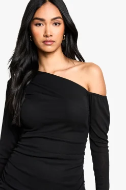 Robe Courte Froncée En Mesh Effet Brûlé