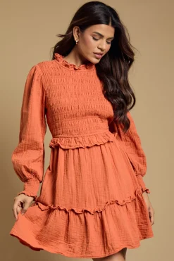 Robe Courte Froncée À Volants Pour Petite Taille