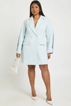 boohoo Robe Courte Grande Taille À Manches Ballon Et Détails De Coutures<Femme Tailleurs|Robes À Manches Longues