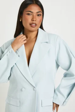 boohoo Robe Courte Grande Taille À Manches Ballon Et Détails De Coutures<Femme Tailleurs|Robes À Manches Longues