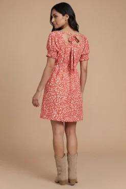 Dorothy Perkins Robe Courte Imprimée À Encolure Cœur Et Manches Bouffantes Petite<Femme Robes|Toutes Les Robes