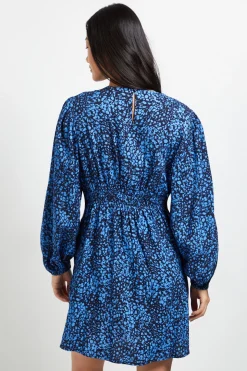Robe Courte Imprimée À Manches Longues Avec Finitions En Dentelle Pour Petite Taille
