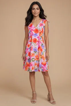 Dorothy Perkins Robe Courte Imprimée À Motif Violet Avec Détails De Couture Et Cordon De Serrage<Femme Robes|Toutes Les Robes