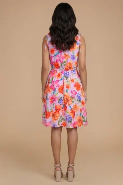 Dorothy Perkins Robe Courte Imprimée À Motif Violet Avec Détails De Couture Et Cordon De Serrage<Femme Robes|Toutes Les Robes