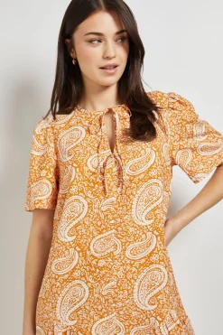 Dorothy Perkins Robe Courte Imprimée À Ourlet Asymétrique Avec Détail Nœud Motif Cachemire<Femme Robes|Toutes Les Robes