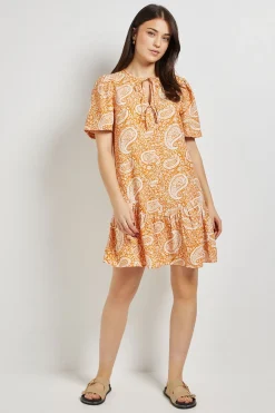 Dorothy Perkins Robe Courte Imprimée À Ourlet Asymétrique Avec Détail Nœud Motif Cachemire<Femme Robes|Toutes Les Robes