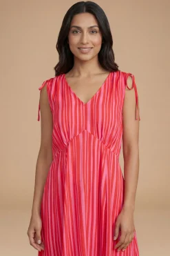 Dorothy Perkins Robe Courte Imprimée À Rayures s Avec Détail De Cordon De Serrage Sur Les Coutures<Femme Robes|Toutes Les Robes