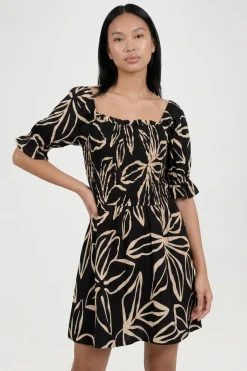 boohoo Robe Courte À Imprimé Fleuri Et Manches Volumineuses<Femme Robes Patineuses|Robes