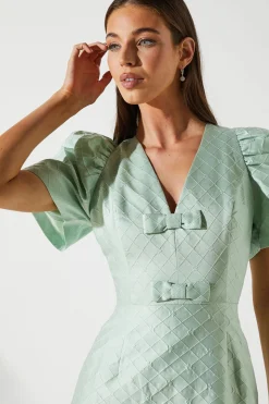 Robe Courte Jacquard À Nœud