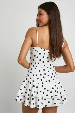 boohoo Robe Courte À Jupe Évasée À Pois<Femme Pois|Robes Patineuses