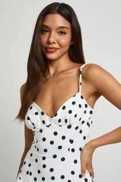 boohoo Robe Courte À Jupe Évasée À Pois<Femme Pois|Robes Patineuses