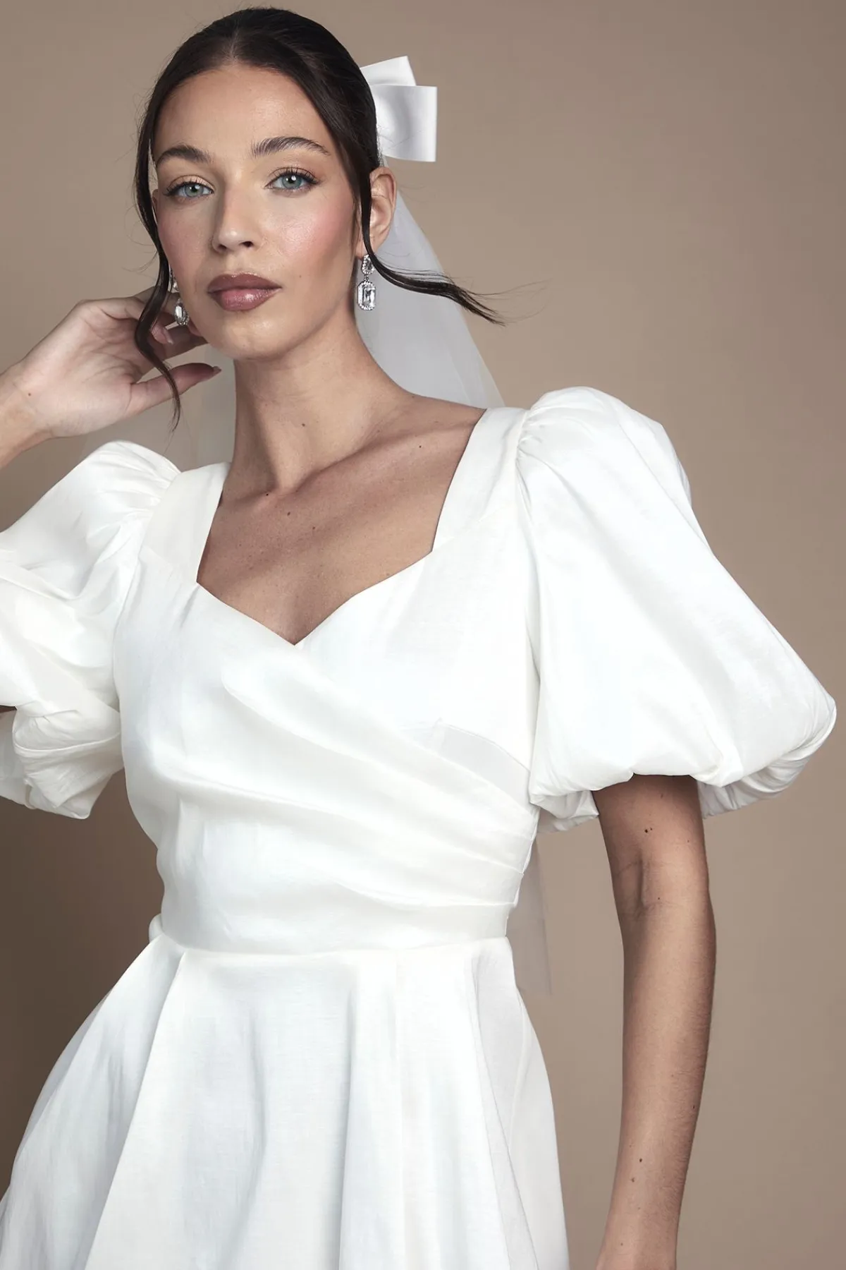 Coast Robe Courte à Manches Bouffantes Robe de Mariée avec Dos Noué<Femme Robes|Toutes Les Robes