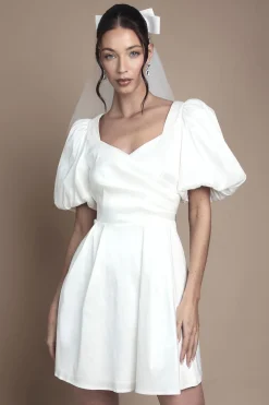 Coast Robe Courte à Manches Bouffantes Robe de Mariée avec Dos Noué<Femme Robes|Toutes Les Robes