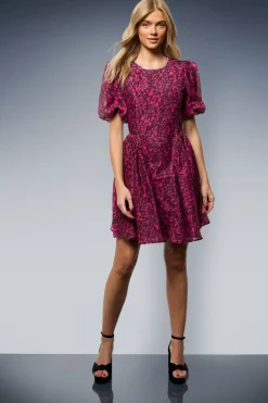Oasis Robe Courte à Manches Courtes Imprimée avec Finitions Diamantées<Femme Imprimé Léopard|Toutes Les Robes
