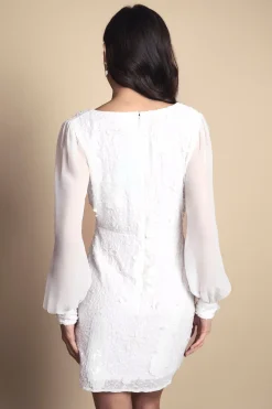 Robe Courte À Manches Ornées De Nœuds