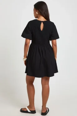 boohoo Robe Courte À Manches Volumineuses Texturées<Femme Robes Patineuses|Robes
