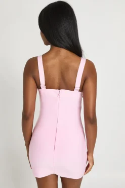 boohoo Robe Courte Moulante À Col Licou Avec Détails De Bandes Contrastées Premium<Femme Robes Moulantes|Robes