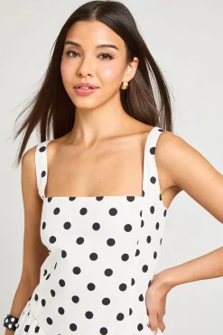 Robe Courte À Ourlet Bouffant À Pois