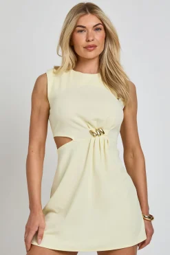 Robe Courte À Épaulettes Avec Finitions Dorées