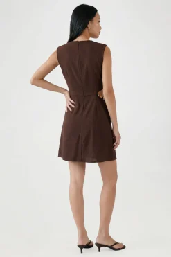 boohoo Robe Courte Épaulettes Et Finitions Dorées<Femme Looks Chocolat|Robes Moulantes