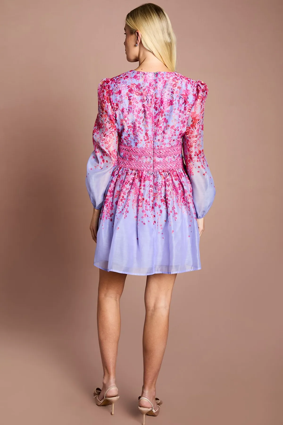 Coast Robe Courte Petite En Organza À Dentelle Florale Positionnée<Femme Satin Et Dentelle|Robes À Manches Longues