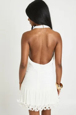 Robe Courte Plissée À Volant Et Ourlet Froncé