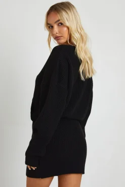 Robe courte portefeuille en maille
