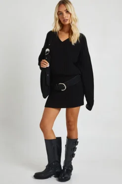 Robe courte portefeuille en maille