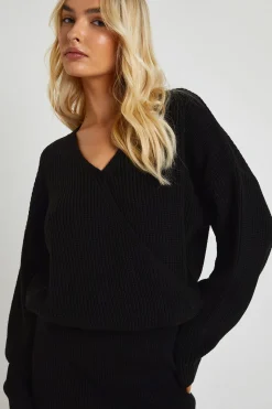 Robe courte portefeuille en maille