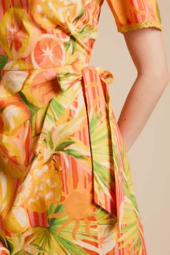 Dorothy Perkins Robe Courte Portefeuille En Popeline Imprimée À Motif Fruits Avec Finitions Dentelle<Femme Toutes Les Robes|Satin Et Dentelle