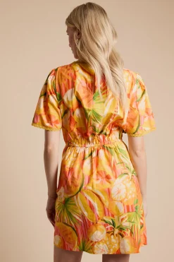 Dorothy Perkins Robe Courte Portefeuille En Popeline Imprimée À Motif Fruits Avec Finitions Dentelle<Femme Toutes Les Robes|Satin Et Dentelle