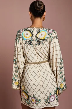 Coast Robe Courte Portefeuille à Ornements Floraux Taille Petite<Femme Toutes Les Robes|Robes À Manches Longues