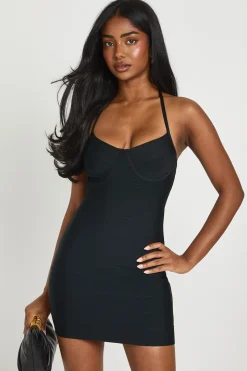 Robe Courte Premium À Détail Bandage Sous Poitrine