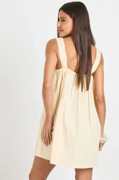 Robe Courte Smock Avec Détail Nœud Devant