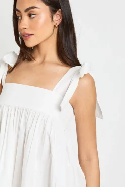 boohoo Robe Courte Smockée À Épaules Nouées<Femme Robes Courtes|Robes