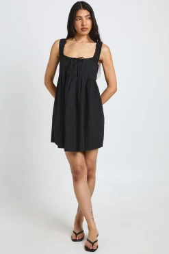 Robe Courte Smock Grande Taille Avec Détail Nœud Devant