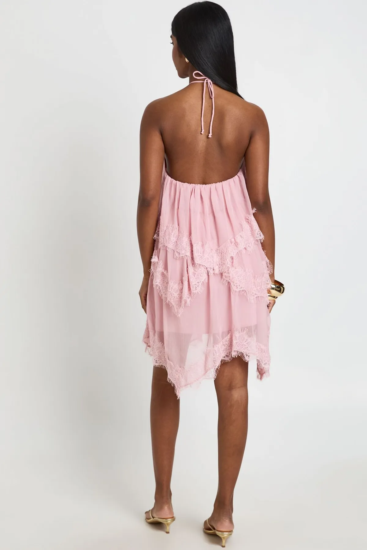 boohoo Robe Courte Superposée En Mousseline Crêpée Et Dentelle<Femme Satin Et Dentelle|Robes