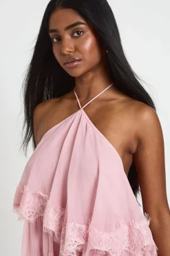 boohoo Robe Courte Superposée En Mousseline Crêpée Et Dentelle<Femme Satin Et Dentelle|Robes