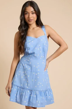 Robe Courte Étagée À Imprimé À Pois Avec Finitions En Dentelle Petite