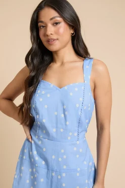 Robe Courte Étagée À Imprimé À Pois Avec Finitions En Dentelle Petite