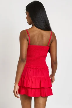 boohoo Robe Courte À Taille Froncée Et Buste Plissé<Femme Robes Patineuses|Robes
