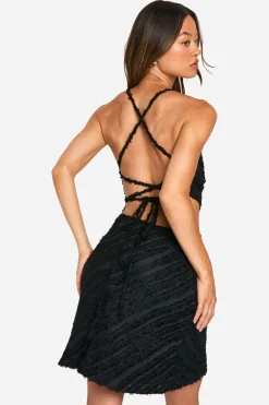 Robe Courte Tall À Volants En Mousseline Texturée