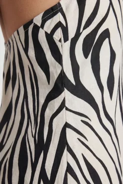 Robe Courte Évasée À Imprimé Zèbre Avec Perles - Grande Taille