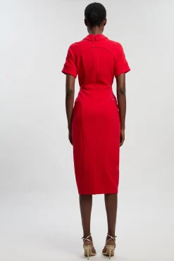 KarenMillen Robe Crayon Ajustée en Stretch Compact avec Détail Patte à Liseré<Femme Tailleurs|Toutes Les Robes