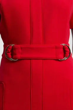 KarenMillen Robe Crayon Ajustée en Stretch Compact avec Détail Patte à Liseré<Femme Tailleurs|Toutes Les Robes