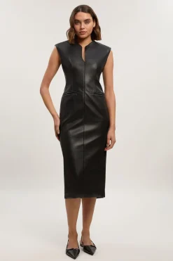 Robe Crayon Ajustée en synthétique