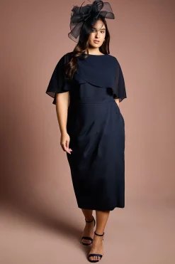 Coast Robe Crayon Cape en Mousseline Grande Taille<Femme Toutes Les Robes|Robes Mi-Longues